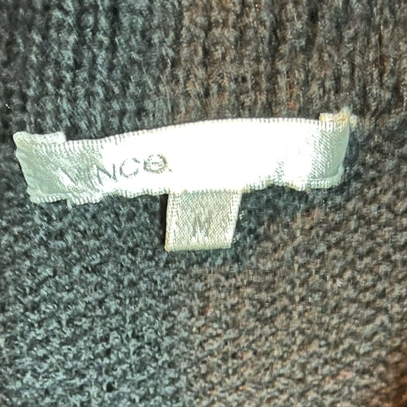 Vince Wool Blend Peplum Button Down Sweater Cowl Neck Black Size Medium - Picture 3 of 14